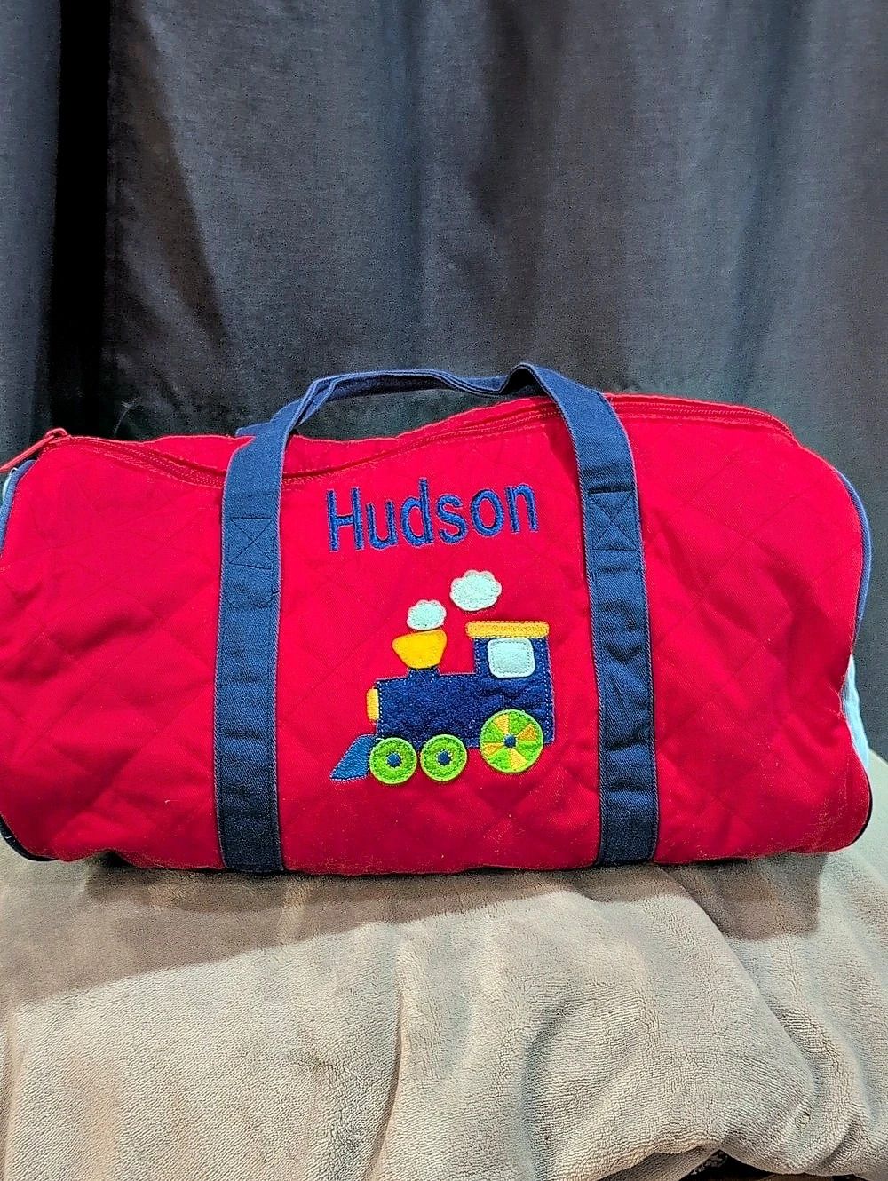 Stephen Joseph Train Duffle Bag Red & Blue "Hudson"
